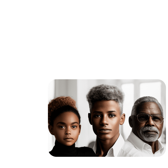 three generations of black men